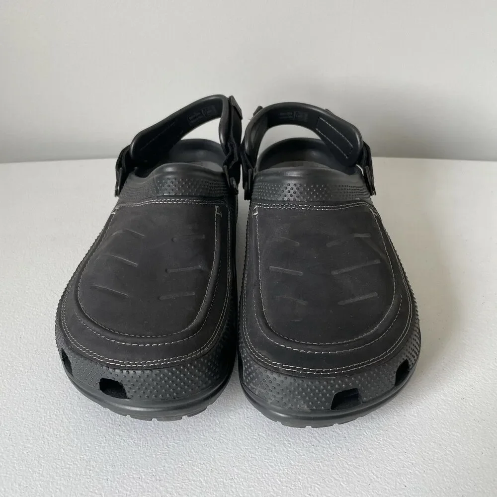 Crocs Men's Classic Yukon Vista II LiteRide Clog Sandal Black/Slate Grey Size 11